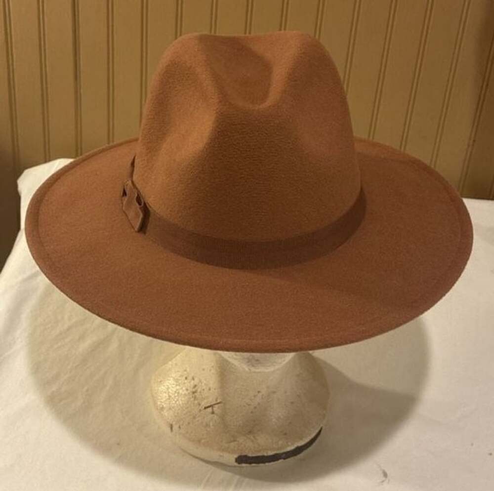 Abercrombie & Fitch Fedora Hat Brown Wool Wide Brim